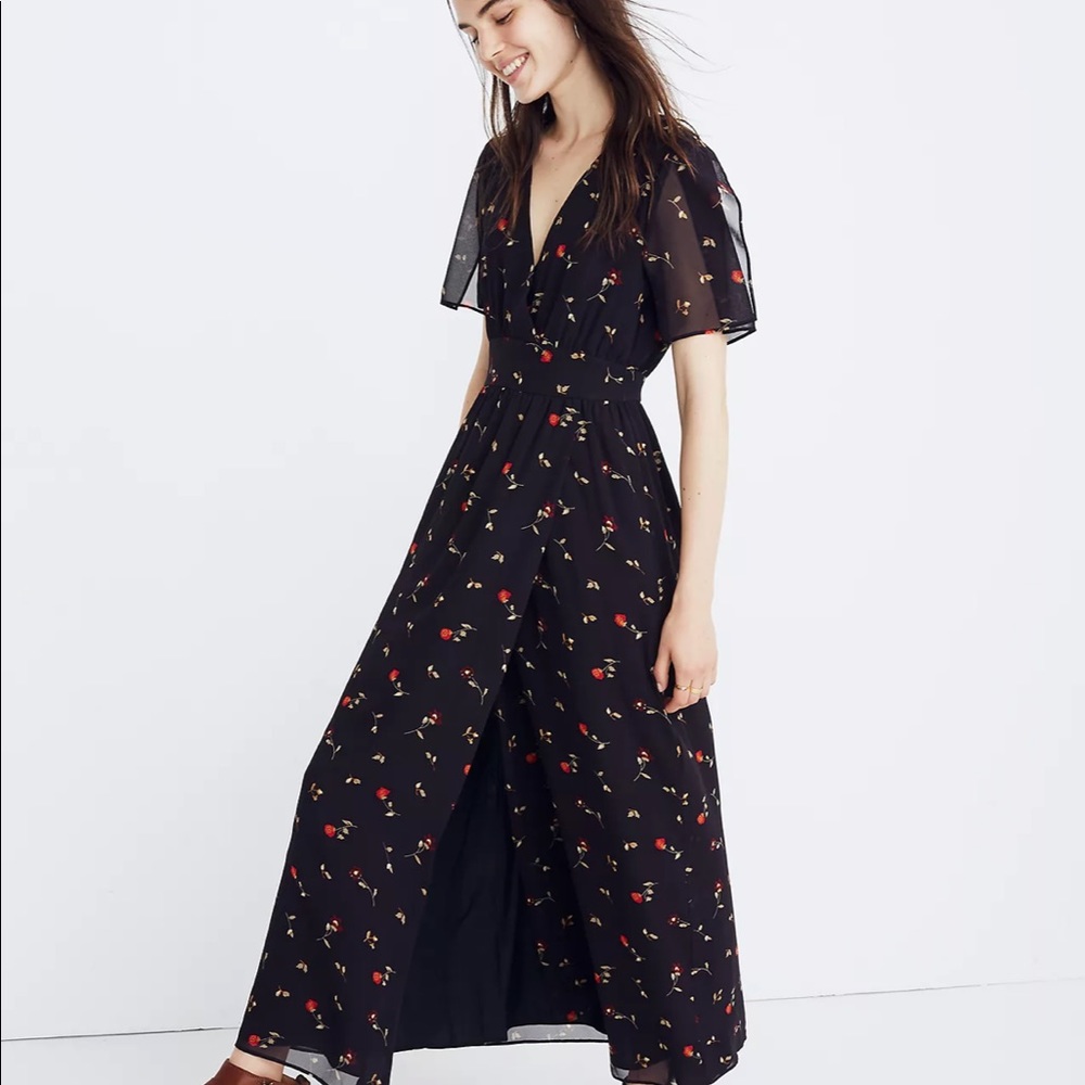 Madewell Tulip-Sleeve Maxi Dress in Sweet Blossoms 00